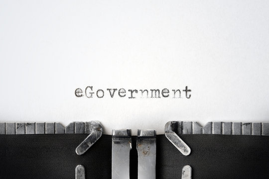 "eGovernment" written on an old typewriter