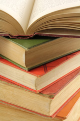 Stack of Multi-colored Old Books