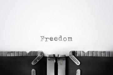 "Freedom" written on an old typewriter