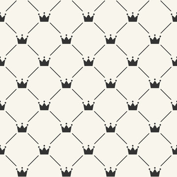 Simple seamless vector pattern with crown