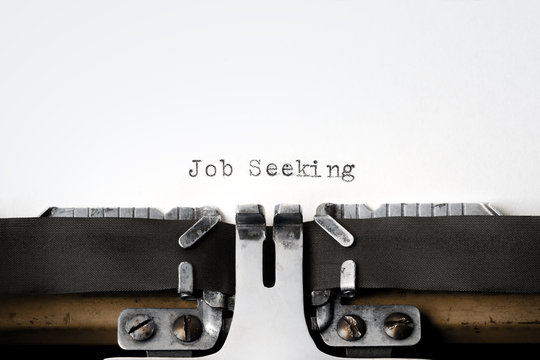 "Job Seeking" written on an old typewriter