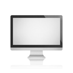 isolated paper cut of computer monitor with led flat screen is m