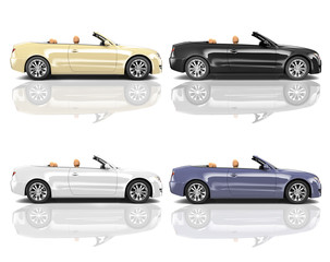 Collection of Multicolored 3D Modern Cars