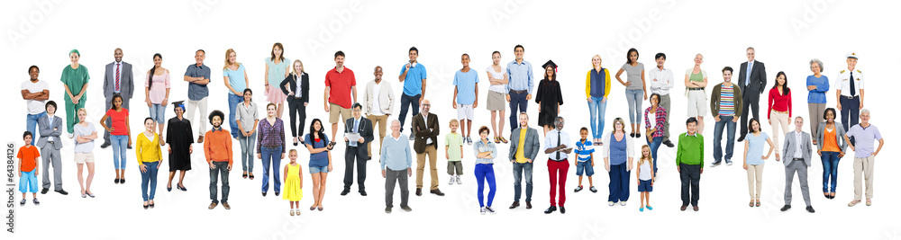 Canvas Prints Large Group of World People with Various Occupations