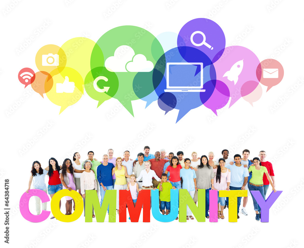 Wall mural Large Community of Social Networking - Wall murals