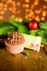 Tasty cupcake with butter cream,