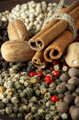Various spices close-up