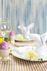 Fototapeta na wymiar Beautiful holiday Easter table setting