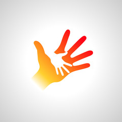 Helping hands. Abstract illustration for design