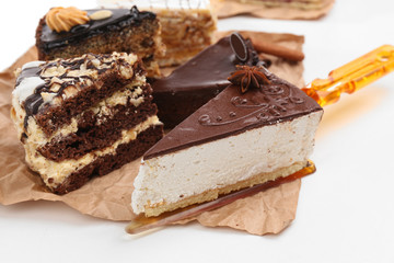 Assortment of pieces of cake, close up © Africa Studio