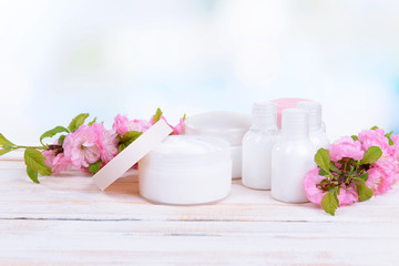 Beautiful spa setting on table close-up