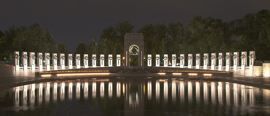 Washington, DC - World War II memorial at night