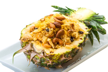 Pineapple salad with seafood