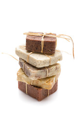 Handmade soap isolated on white background