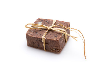 Handmade soap isolated on white background