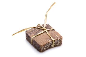 Handmade soap isolated on white background