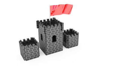 Fototapeta premium castle with flag