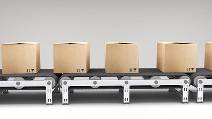 conveyor belt with cartons