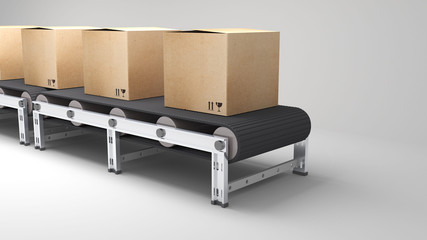 conveyor belt with cartons