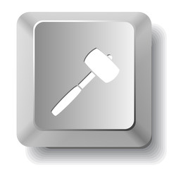 Mallet. Vector computer key.