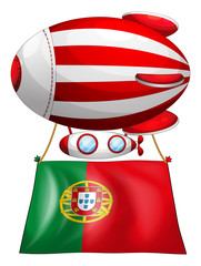 The flag of Portugal and the floating balloon