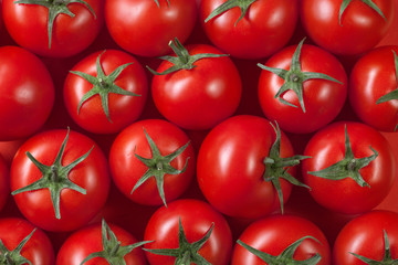 red tomatoes background. top view