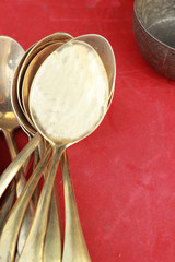 ladle  vintage copper sold in the market.