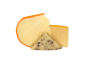 Cheese on white background