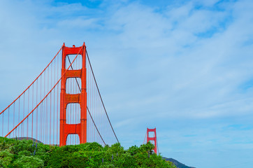 Golden Gate bridge surrounded by fog