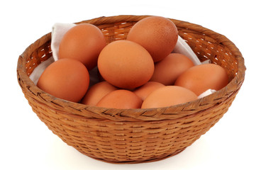 Panier d'œufs frais