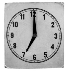 Vintage weathered paper clock face