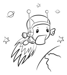 Cartoon boy-astronaut