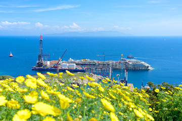 The wreck of the Costa Concordia cruise ship