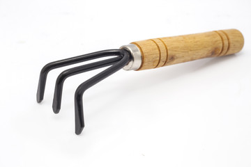 Gardening tools, rake on isolate