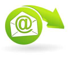 courrier électronique sur web symbole vert
