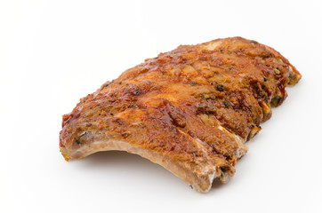 Ribs bbq pork isolated white background