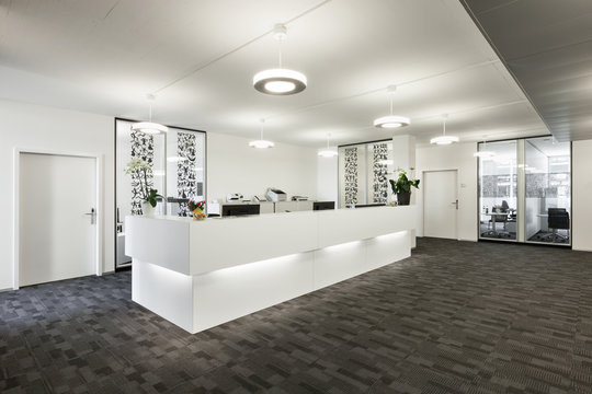 Empty reception hall in modern building