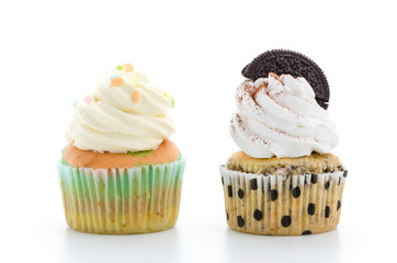 Cupcakes isolated on white background