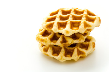 Waffle isolated on white background