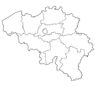 provinces on map of belgium