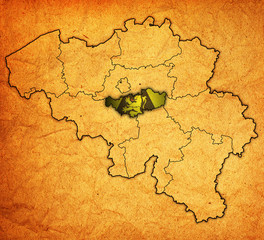 Walloon Brabant on map of belgium