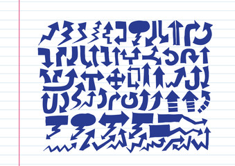 Hand drawn sketch arrow collection