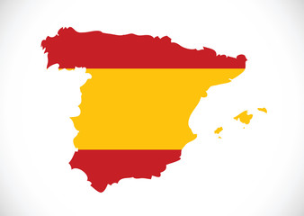 spain flag and map Country shape idea design