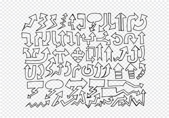 Hand drawn sketch arrow collection