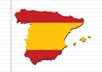spain flag and map Country shape idea design