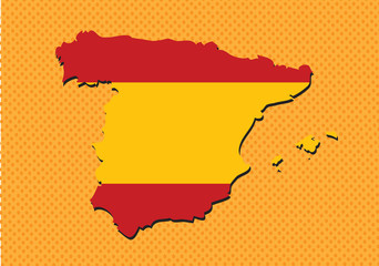 spain flag and map Country shape idea design