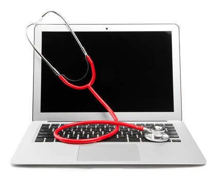laptop and stethoscope