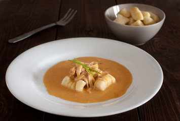 Chicken Paprikash with gnocchi