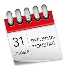 Kalender rot 31 Oktober Reformationstag