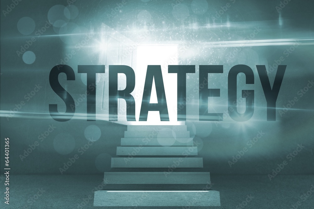 Aufkleber strategy against steps leading to open door showing light